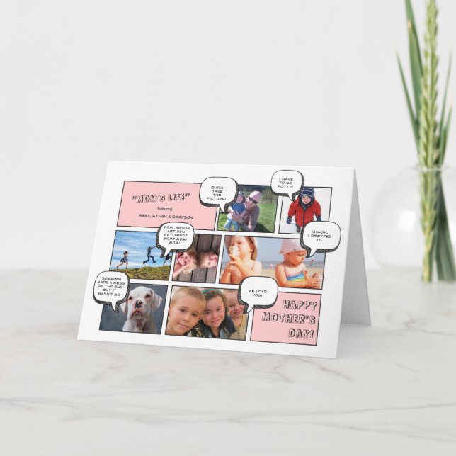 Personal Cartoon Strip Photo Mother's Day Card (Front)