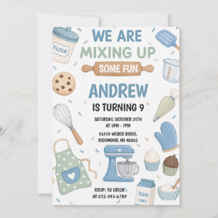 Personal Chef Boys Cooking Party Invitation