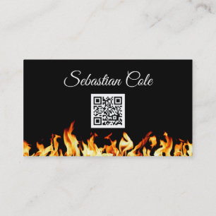 Personal Chef Culinary Flaming Fire Catering Business Card