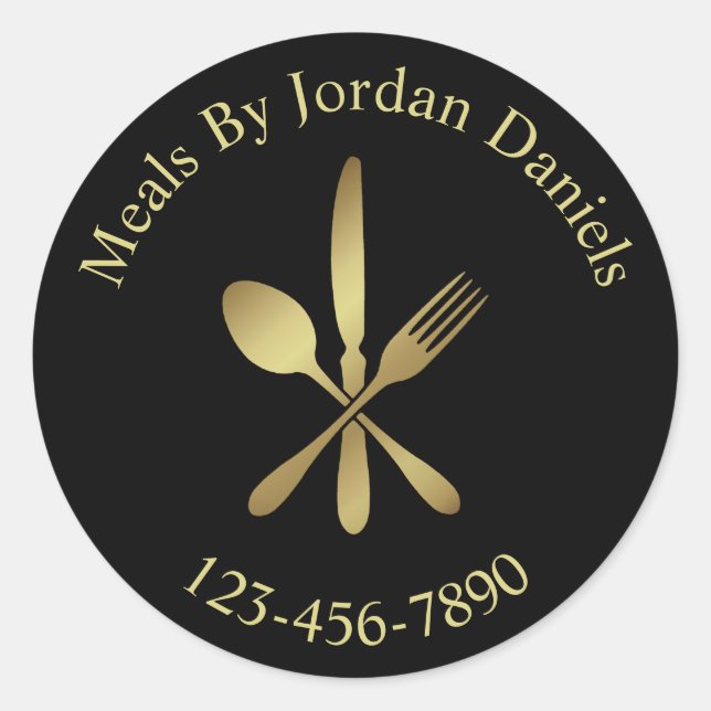 Personal Chef Customize Name Classic Round Sticker (Front)