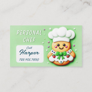 Personal chef cute cookie chef business card