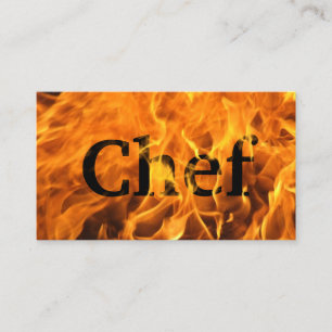 Personal Chef Flaming Fire Typography Business Card