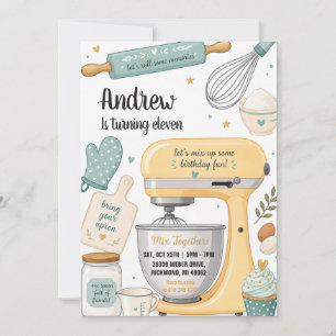 Personal Chef Kitchen Cooking Birthday Invitation