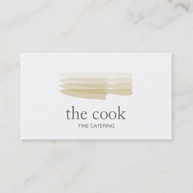 Personal Chef Knife Catering Class Instrutction Business Card (Front)