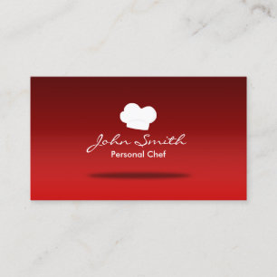 Personal Chef Pastry Chef Backery Plain Red Business Card