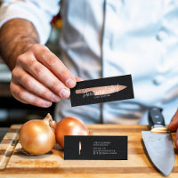 Personal chef rose gold knife minimalist catering