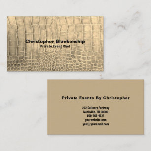 Personal Chef Tan Snake Skin Texture Custom Business Card