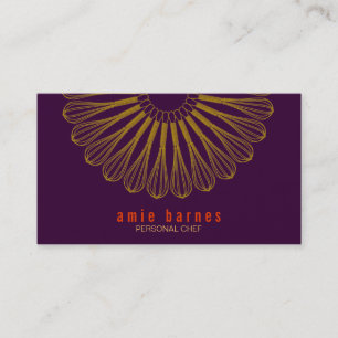 Personal Chef Whisk Logo Purple Business Card