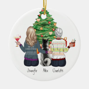 Personal Christmas gift for Best Friend portrait  Ceramic Ornament