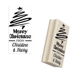 Personal Christmas Gift Tag Design Rubber Stamp