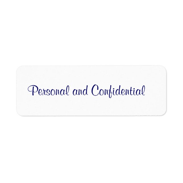 Personal Confidential Label (Front)