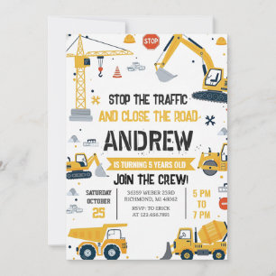 Personal Construction Birthday Invitation Dump