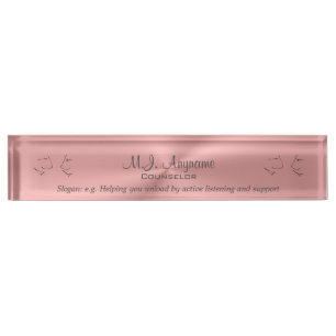 Personal Counsellor luxury pink chrome-effect Nameplate
