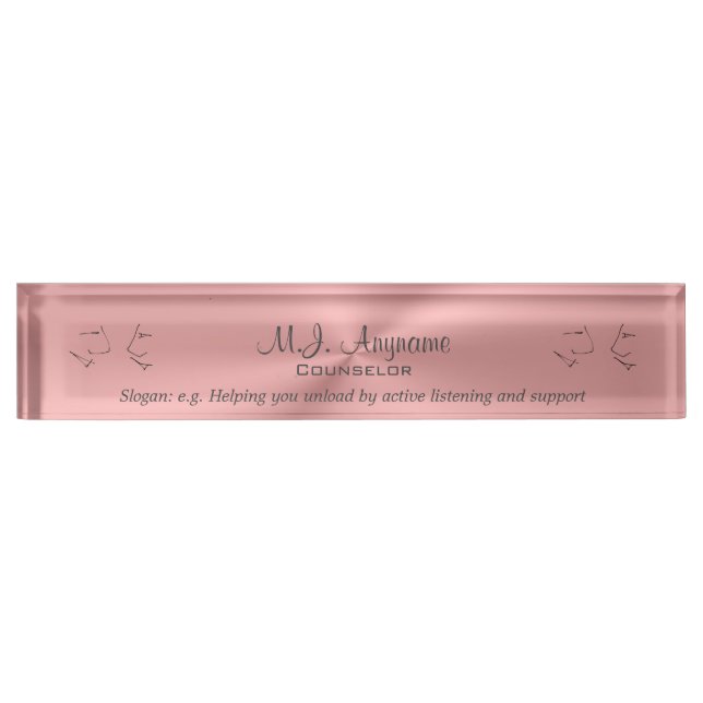 Personal Counsellor luxury pink chrome-effect Nameplate (Front)
