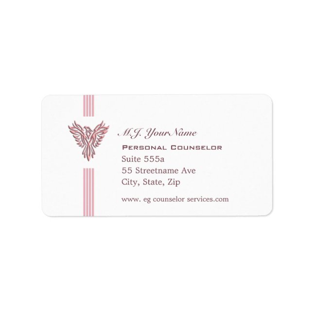 Personal Counsellor luxury stripes and pink Label (Front)