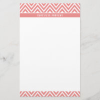 PERSONAL CUSTOM chevron patterned cute coral pink