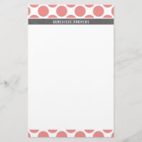PERSONAL CUSTOM cute large polka dot bold coral