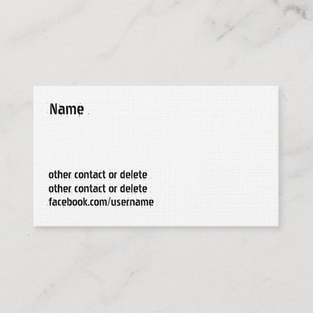 Personal Customizable - Facebook Business Card (Front)