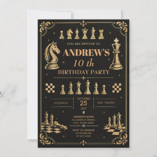Personal Digital Chess Birthday Invitation