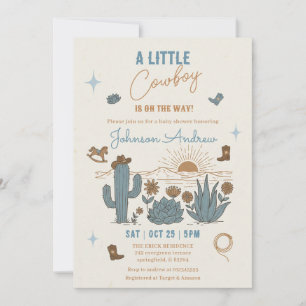 Personal Digital Cowboy Baby Shower Invitation