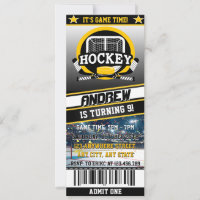 Personal Digital Hockey Ticket Birthday Sports