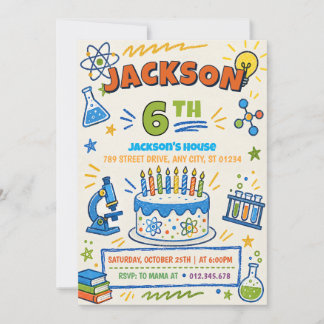 Personal Digital Science Birthday party Invitation