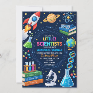 Personal Digital Science Experiment Birthday Invitation