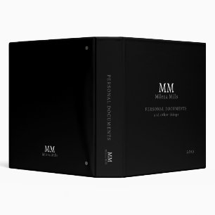 Personal Documents black and white Binder
