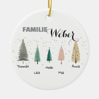 Personal Easter trailers with family names Ceramic Ornament