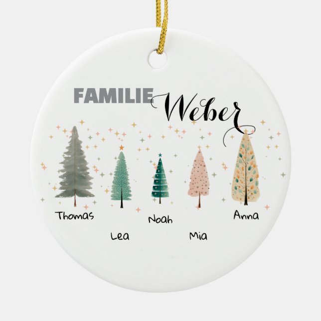 Personal Easter trailers with family names Ceramic Ornament (Front)