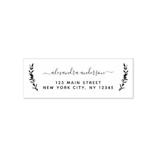 Personal Elegant Botanical Return Address Self-inking Stamp