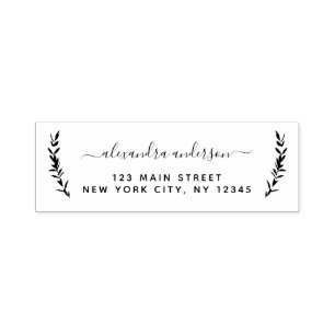 Personal Elegant Botanical Return Address Self-inking Stamp