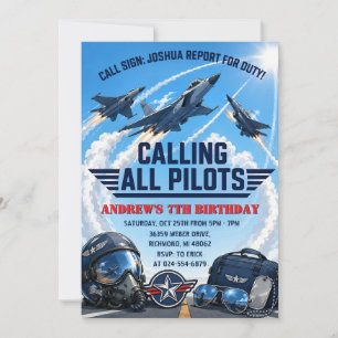 Personal Fighter Jet Birthday Invitation