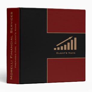 Personal Financial Portfolio - Black   Dark Red Binder