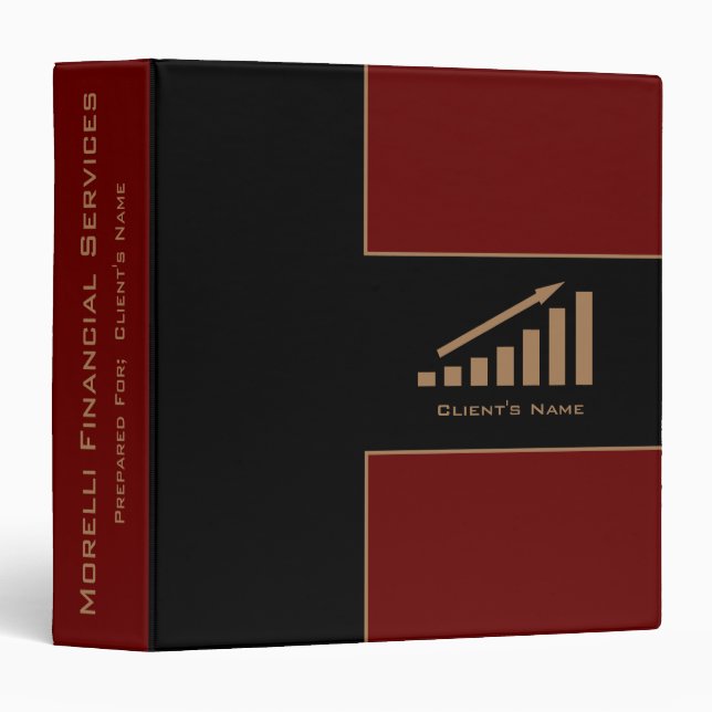 Personal Financial Portfolio - Black | Dark Red Binder (Front/Spine)