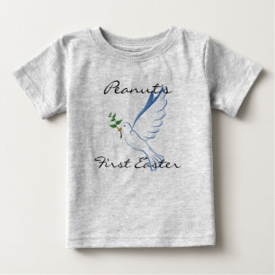 Personal First Easter Dove of Peace Baby Tee