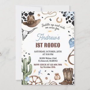 Personal First Rodeo Wild West Birthday Invitation