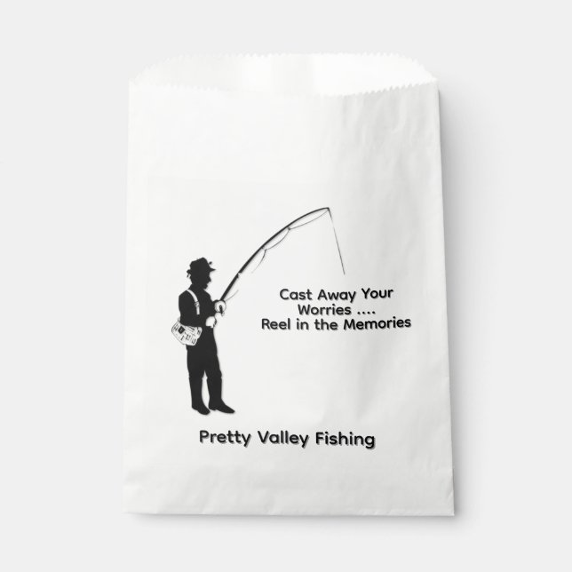 Personal Fishing Cufflinks Favour Bag (Front)