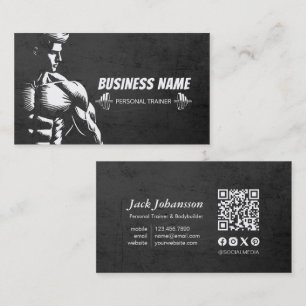 Personal Fitness Trainer Bodybuilding Gym Barbell Business Card