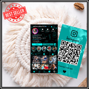 Personal Fitness Trainer Instagram Connect QR Code Business Card