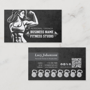 Personal Fitness Trainer Loyalty Punch Kettlebell Business Card