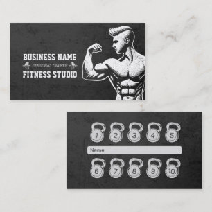 Personal Fitness Trainer Loyalty Punch Kettlebell Business Card