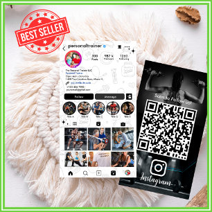 Personal Fitness Trainer Modern & Trendy Instagram Business Card