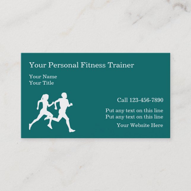 Personal Fitness Training Business Cards (Front)