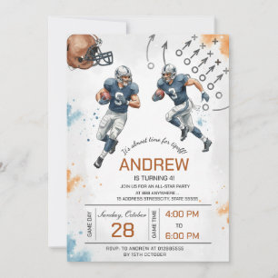Personal football birthday party invitation