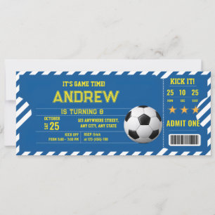 Personal Football Soccer Game Ticket Party Invitation