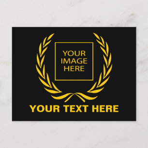 Personal Golden Laurel Wreath Postcard