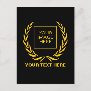 Personal Golden Laurel Wreath Postcard