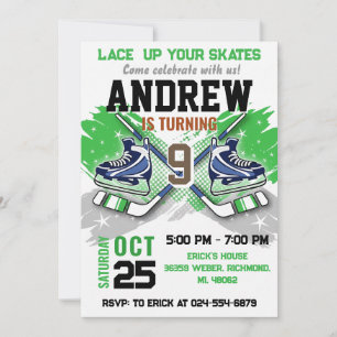 Personal Hockey Birthday Invitation