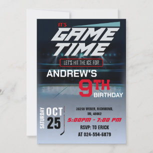 Personal Hockey Birthday with photo Invitation